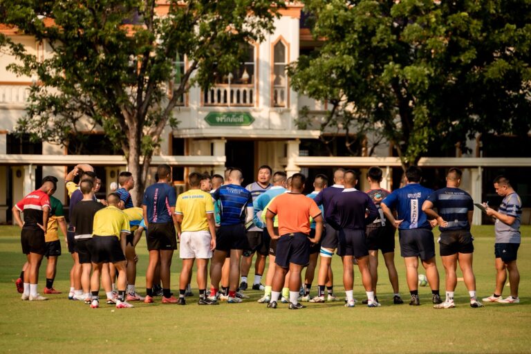 ภาพบรรยากาศระหว่างฝึกซ้อมของนักกีฬารักบี้ทีมชาติไทย รุ่นอายุไม่เกิน ๑๗ ปี ประจำปี 2569