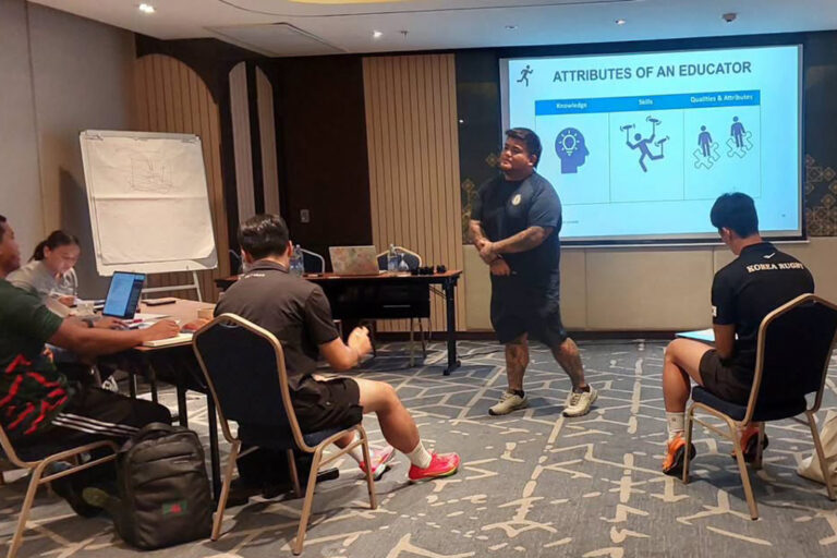 ภาพบรรยากาศการจัดการอบรม World Rugby Educator Course ระหว่างวันที่ 19 – 21 มิ.ย. 69 ณ โรงแรมเบสท์เวสเทิร์น นาดา ดอนเมือง แอร์พอร์ต